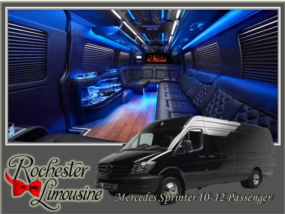 Rochester-limos-Mercedes-12-passenger-party-bus
